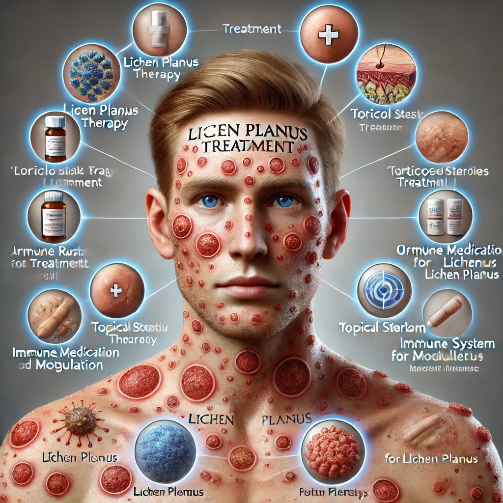Skin Rash Treatment, Autoimmune Skin Disorder, Corticosteroid Treatment, Anti-inflammatory Therapy, Immune System Modulation, Lichen Planus Symptom Control