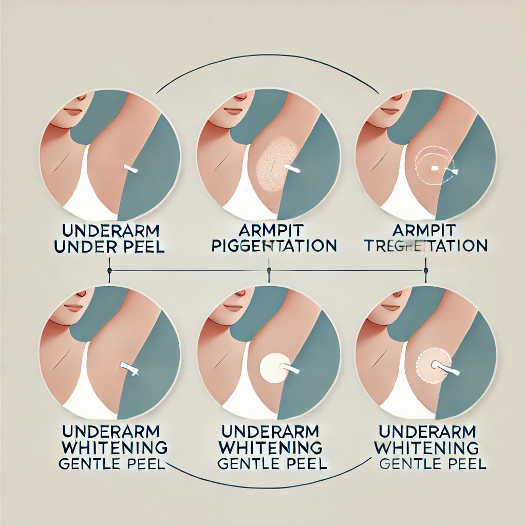 underarm peel, armpit pigmentation, underarm whitening, gentle peel